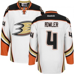 Reebok Anaheim Ducks 4 Men's Cam Fowler Authentic White Away NHL Jersey