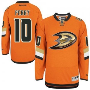 Reebok Anaheim Ducks 10 Men's Corey Perry Premier Orange NHL Jersey