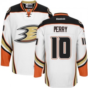 Reebok Anaheim Ducks 10 Youth Corey Perry Authentic White Away NHL Jersey