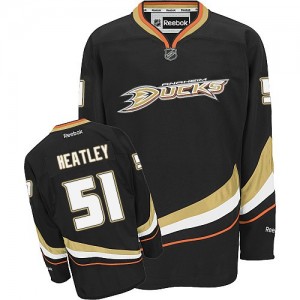 Reebok Anaheim Ducks 51 Men's Dany Heatley Premier Black Home NHL Jersey