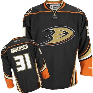 Reebok Anaheim Ducks 31 Men's Frederik Andersen Premier Black Third NHL Jersey