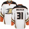 Reebok Anaheim Ducks 31 Men's Frederik Andersen Authentic White Away NHL Jersey