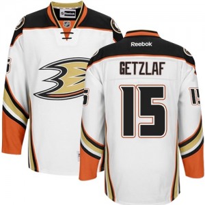 Reebok Anaheim Ducks 15 Men's Ryan Getzlaf Authentic White Away NHL Jersey