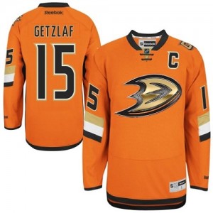 Reebok Anaheim Ducks 15 Men's Ryan Getzlaf Authentic Orange NHL Jersey