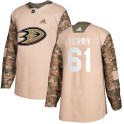 Adidas Anaheim Ducks Youth Troy Terry Authentic Camo Veterans Day Practice NHL Jersey