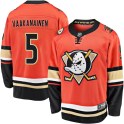 Fanatics Branded Anaheim Ducks Men's Urho Vaakanainen Premier Orange Breakaway 2019/20 Alternate NHL Jersey