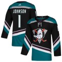 Adidas Anaheim Ducks Youth Chad Johnson Authentic Black Teal Alternate NHL Jersey
