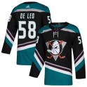 Adidas Anaheim Ducks Youth Chase De Leo Authentic Black Teal Alternate NHL Jersey