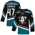 Adidas Anaheim Ducks Youth Hampus Lindholm Authentic Black Teal Alternate NHL Jersey