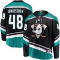 Fanatics Branded Anaheim Ducks Men's Isac Lundestrom Breakaway Black ized Alternate NHL Jersey