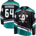 Fanatics Branded Anaheim Ducks Men's Kiefer Sherwood Breakaway Black Alternate NHL Jersey