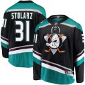 Fanatics Branded Anaheim Ducks Men's Anthony Stolarz Breakaway Black ized Alternate NHL Jersey