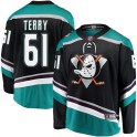 Fanatics Branded Anaheim Ducks Men's Troy Terry Breakaway Black Alternate NHL Jersey