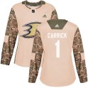 Adidas Anaheim Ducks Women's Trevor Carrick Authentic Camo Veterans Day Practice NHL Jersey
