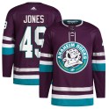 Adidas Anaheim Ducks Youth Max Jones Authentic Purple 30th Anniversary Primegreen NHL Jersey