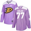 Adidas Anaheim Ducks Youth Max Golod Authentic Purple Fights Cancer Practice NHL Jersey