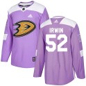 Adidas Anaheim Ducks Youth Matt Irwin Authentic Purple ized Fights Cancer Practice NHL Jersey