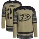 Adidas Anaheim Ducks Youth Brett Leason Authentic Camo Military Appreciation Practice NHL Jersey