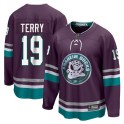 Fanatics Branded Anaheim Ducks Men's Troy Terry Premier Purple 30th Anniversary Breakaway NHL Jersey