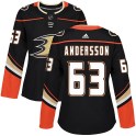 Adidas Anaheim Ducks Women's Axel Andersson Authentic Black Home NHL Jersey