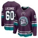 Fanatics Branded Anaheim Ducks Youth Jackson LaCombe Premier Purple 30th Anniversary Breakaway NHL Jersey