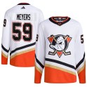 Adidas Anaheim Ducks Men's Ben Meyers Authentic White Reverse Retro 2.0 NHL Jersey
