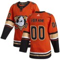 Adidas Anaheim Ducks Youth Custom Authentic Orange Custom Alternate NHL Jersey