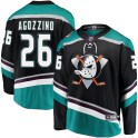 Fanatics Branded Anaheim Ducks Youth Andrew Agozzino Breakaway Black ized Alternate NHL Jersey