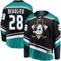 Fanatics Branded Anaheim Ducks Youth Nathan Beaulieu Breakaway Black Alternate NHL Jersey