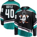 Fanatics Branded Anaheim Ducks Youth Kevin Boyle Breakaway Black Alternate NHL Jersey