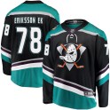 Fanatics Branded Anaheim Ducks Youth Olle Eriksson Ek Breakaway Black Alternate NHL Jersey