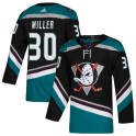 Adidas Anaheim Ducks Men's Ryan Miller Authentic Black Teal Alternate NHL Jersey