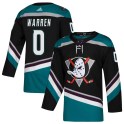 Adidas Anaheim Ducks Men's Noah Warren Authentic Black Teal Alternate NHL Jersey