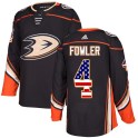 Adidas Anaheim Ducks Youth Cam Fowler Authentic Black USA Flag Fashion NHL Jersey