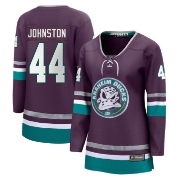 Fanatics Branded Anaheim Ducks Women's Ross Johnston Premier Purple 30th Anniversary Breakaway NHL Jersey