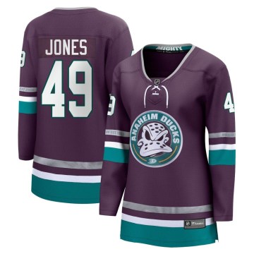 Fanatics Branded Anaheim Ducks Women's Max Jones Premier Purple 30th Anniversary Breakaway NHL Jersey