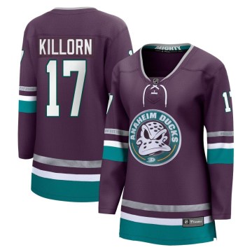 Fanatics Branded Anaheim Ducks Women's Alex Killorn Premier Purple 30th Anniversary Breakaway NHL Jersey