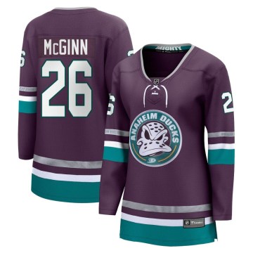Fanatics Branded Anaheim Ducks Women's Brock McGinn Premier Purple 30th Anniversary Breakaway NHL Jersey