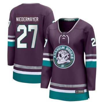 Fanatics Branded Anaheim Ducks Women's Scott Niedermayer Premier Purple 30th Anniversary Breakaway NHL Jersey