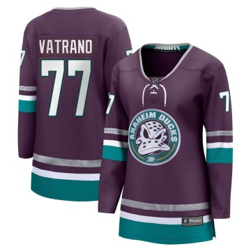 Fanatics Branded Anaheim Ducks Women's Frank Vatrano Premier Purple 30th Anniversary Breakaway NHL Jersey