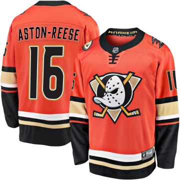 Fanatics Branded Anaheim Ducks Men's Zach Aston-Reese Premier Orange Breakaway 2019/20 Alternate NHL Jersey