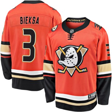 Fanatics Branded Anaheim Ducks Men's Kevin Bieksa Premier Orange Breakaway 2019/20 Alternate NHL Jersey
