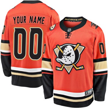 Fanatics Branded Anaheim Ducks Men's Custom Premier Orange Custom Breakaway 2019/20 Alternate NHL Jersey