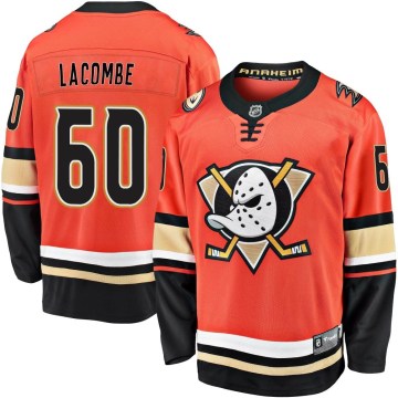 Fanatics Branded Anaheim Ducks Men's Jackson LaCombe Premier Orange Breakaway 2019/20 Alternate NHL Jersey