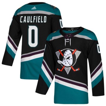 Adidas Anaheim Ducks Youth Judd Caulfield Authentic Black Teal Alternate NHL Jersey