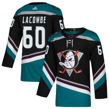 Adidas Anaheim Ducks Youth Jackson LaCombe Authentic Black Teal Alternate NHL Jersey