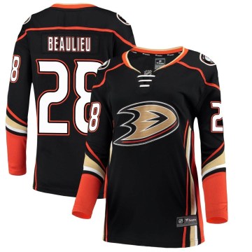 Fanatics Branded Anaheim Ducks Women's Nathan Beaulieu Breakaway Black Home NHL Jersey