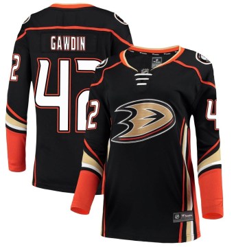 Fanatics Branded Anaheim Ducks Women's Glenn Gawdin Breakaway Black Home NHL Jersey