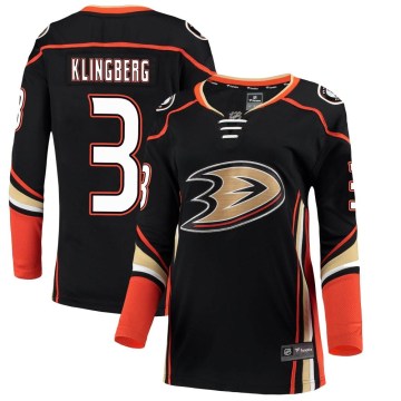 Fanatics Branded Anaheim Ducks Women's John Klingberg Breakaway Black Home NHL Jersey