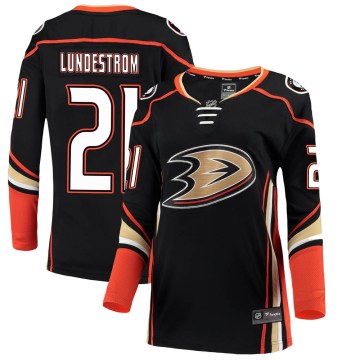 Fanatics Branded Anaheim Ducks Women's Isac Lundestrom Breakaway Black Home NHL Jersey